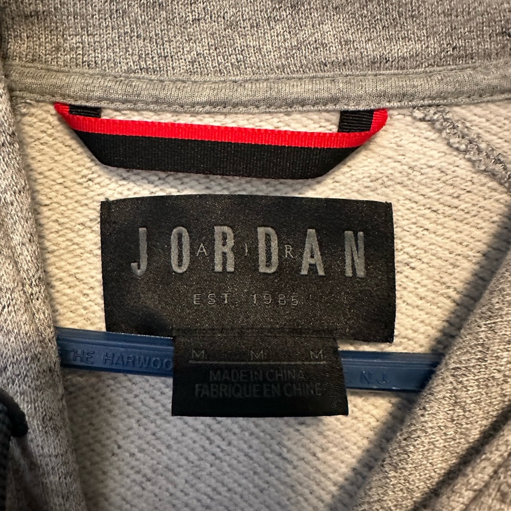 Nike Jordan Lifestyle Wings Lite Sweatshirt Hoodie Grey M 914480-063 FrenchTerry - Picture 3 of 5